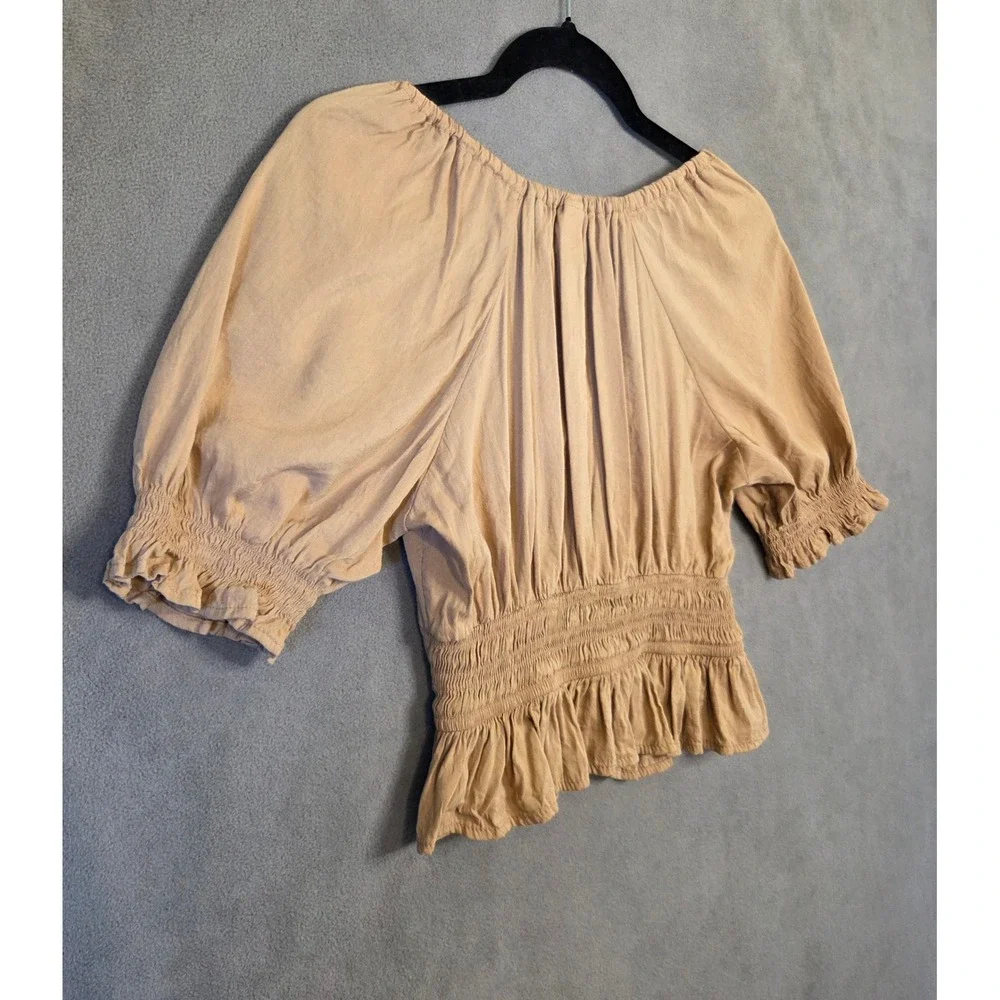 Old Navy Babydoll Milkmaid Top Women's XS Ruffle Boho Cottagecore Peasant
